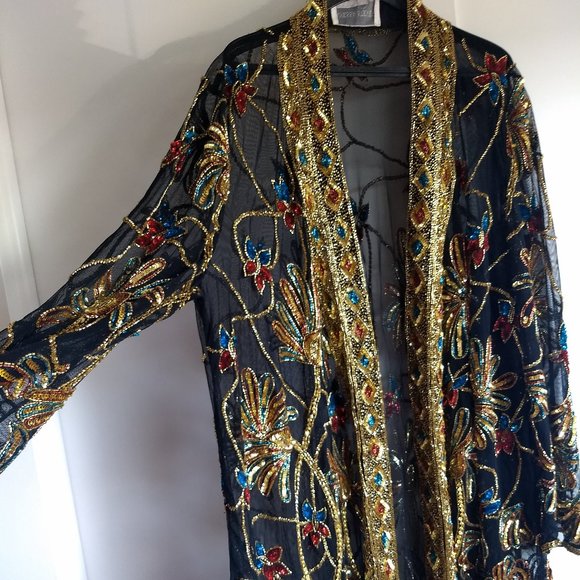 vintage 80s NWOT open mesh tulle sequins jacket cocktail blazer 🎈HOST PICK x2🎈 - Picture 1 of 11
